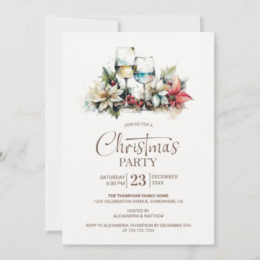 Wine Glass Christmas Party 招待状 (正面)