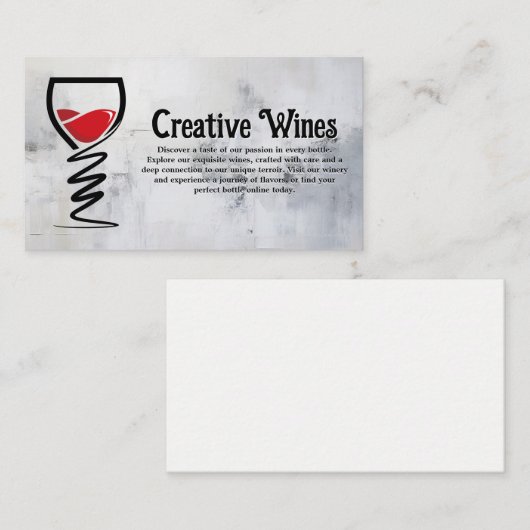 Wine Glass Creative Illustrative Logo  名刺 (正面/裏面)
