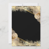 Wine Glass Gold Confetti Balloons 60th Birthday 招待状 (裏面)