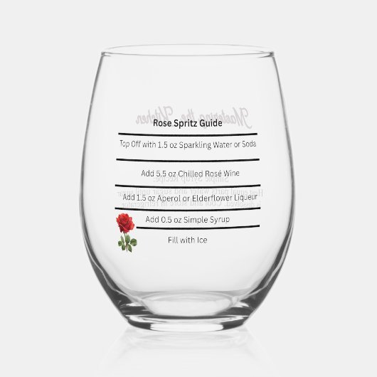 Wine Glass Rosé Spritz Recipe Guide ステムなしワイングラス (正面)