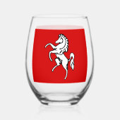 Wine Glass with flag of Kent County, England ステムなしワイングラス (正面)