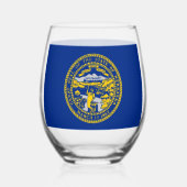 Wine Glass with flag of Nebraska, USA ステムなしワイングラス (裏面)