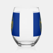 Wine Glass with flag of Nebraska, USA ステムなしワイングラス (左)