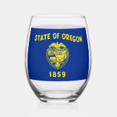 Wine Glass with flag of Oregon, USA ステムなしワイングラス (正面)