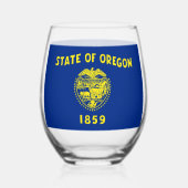 Wine Glass with flag of Oregon, USA ステムなしワイングラス (裏面)