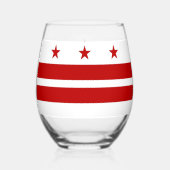 Wine Glass with flag of Washingtond DC, USA ステムなしワイングラス (正面)