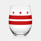 Wine Glass with flag of Washingtond DC, USA ステムなしワイングラス (裏面)