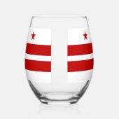 Wine Glass with flag of Washingtond DC, USA ステムなしワイングラス (左)