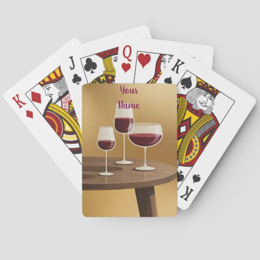 Wine Glasses On Table Your Name Card Deck  トランプ (裏面)