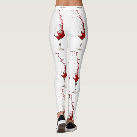 Wine Glasses Splashing Red Wine  Leggings レギンス (裏面)