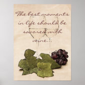 wine glasses with grapes poster ポスター (正面)