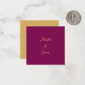 Wine & Gold Colors Professional Trendy Modern ノートカード (正面/裏面インサイチュ)