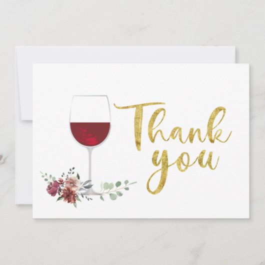 wine gold Thank You Card サンキューカード (正面)