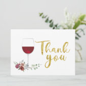 wine gold Thank You Card サンキューカード (スタンド正面)