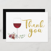 wine gold Thank You Card サンキューカード (正面/裏面)