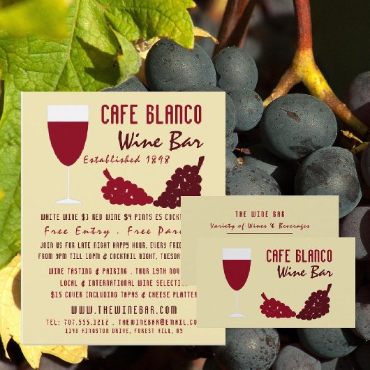 Wine & Grapes, Wine Bar/Winery Advertising チラシ