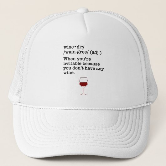 Wine-gry Funny Wine Lover Definition キャップ (正面)