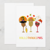Wine Hallothanksmas Halloween Christmas Thanksgivi 招待状 (正面/裏面)