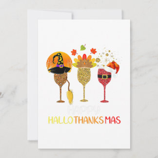 Wine Hallothanksmas Halloween Christmas Thanksgivi 招待状