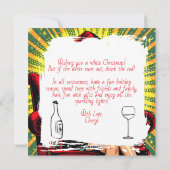 Wine Humor | Personalized Retro Pop Art Christmas シーズンカード (裏面)