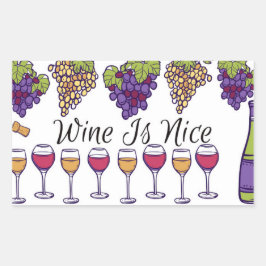 Wine Is Nice Sticker 長方形シール