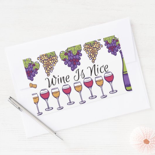 Wine Is Nice Sticker 長方形シール (封筒)