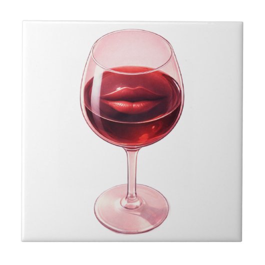 Wine Kiss - Romantic Red Wine Mug with Hearts タイル (正面)