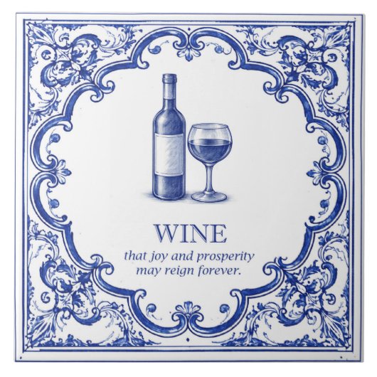 Wine Kitchen Blessing Blue Italian タイル (正面)