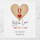 Wine Label - Fun "Bet on Love and Let it Ride!" ワインラベル (シングルラベル)