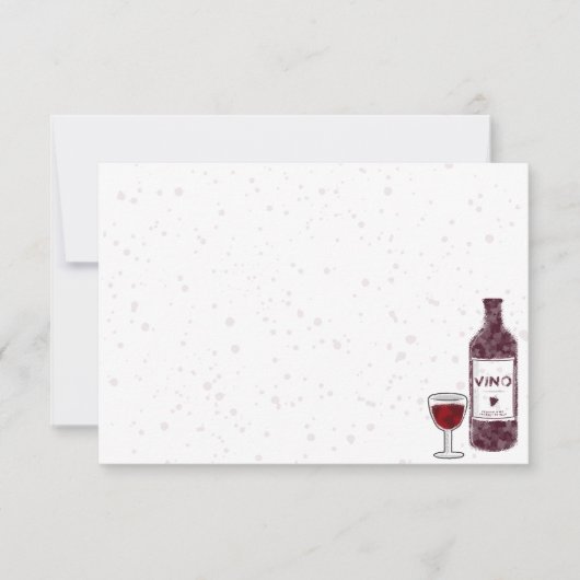 Wine Lover Blank Watercolor ノートカード (正面)