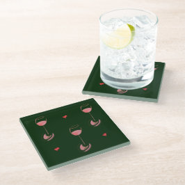 Wine lover coasters ガラスコースター