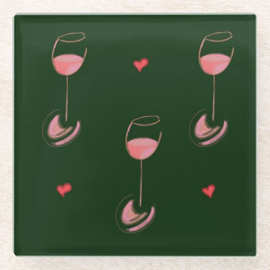 Wine lover coasters ガラスコースター (正面)