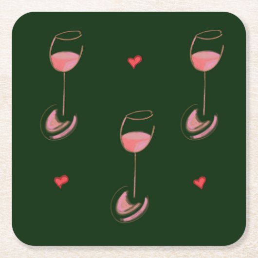 Wine lover paper coasters スクエアペーパーコースター (正面)