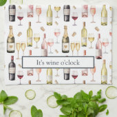 Wine Lover Wine o'clock  キッチンタオル (折り畳み)