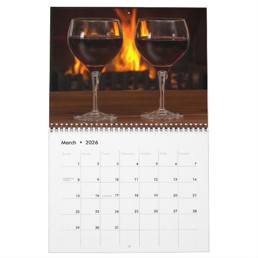 Wine Lovers Calendar カレンダー (3月 2026)