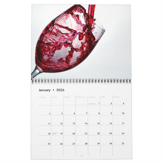 Wine Lovers Calendar カレンダー (1月 2026)