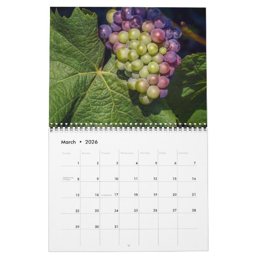 Wine Lovers Calendar カレンダー (3月 2026)