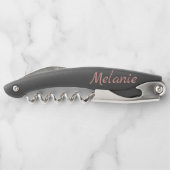 Wine Lovers Quote Pink and Black Personalised ソムリエナイフ (裏面)