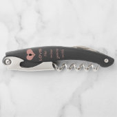 Wine Lovers Quote Pink and Black Personalised ソムリエナイフ (正面)