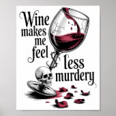 Wine Make Me Feel Less Murdery Funny Gothic Witch  ポスター (正面)