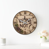 Wine Not? Funny Wine Lover ラージ壁時計 (ホーム)