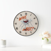 Wine Not? Funny Wine Modern ラージ壁時計 (ホーム)
