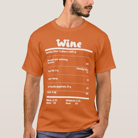 Wine Nutrition Facts Food Calories Holiday girl Tシャツ (正面)