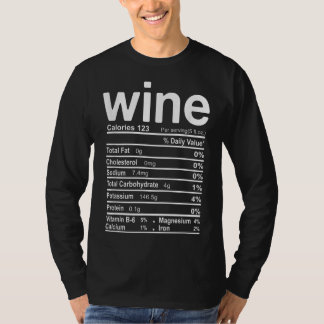 wine nutrition facts thanksgiving christmas food tシャツ
