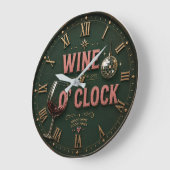 Wine O'Clock Elegant Home Bar ラージ壁時計 (傾斜)