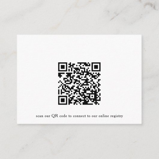 Wine QR Code Bridal Shower Registry  エンクロージャーカード (裏面)