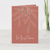 Wine red Christmas holidays abstract floral カード (正面)