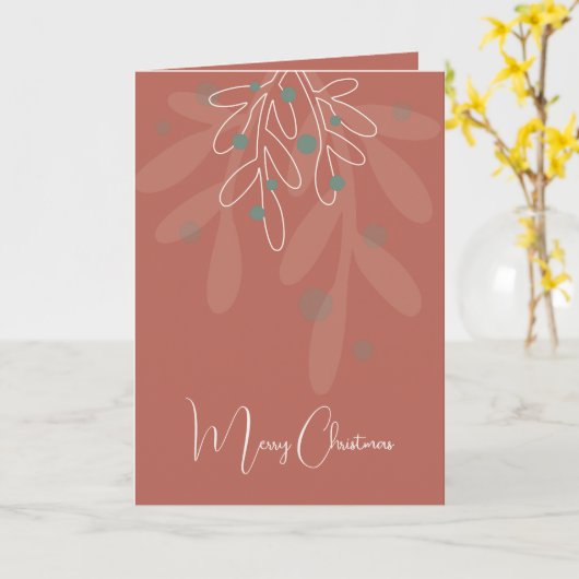 Wine red Christmas holidays abstract floral カード (黄色い花)