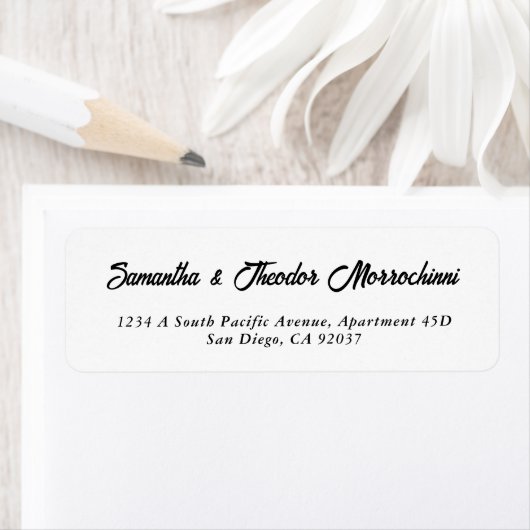 Wine Red Floral Return Address Labels ラベル (インサイチュ)