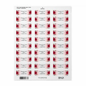 Wine Red Floral Return Address Labels ラベル (フルシート)